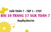 Giải bài 10 trang 17 Toán 7 Tập 1 SGK Chân trời sáng tạo